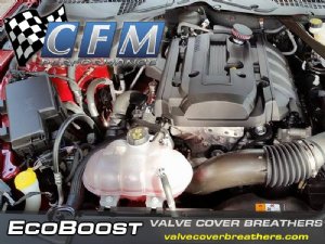 CFM Baffled Billet Valve Cover Breather Kit for 2015-2023 Mustang EcoBoost 2.3L